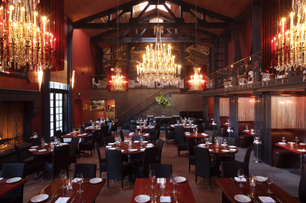 Interior of La Boheme Restaurant in West Hollywood.